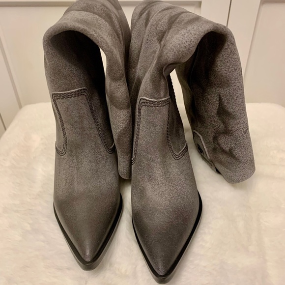 DIESEL ‘D-WEST HB' Gray Wedge Boots Size US7/EU37 DIESEL Leather - Picture 16 of 16